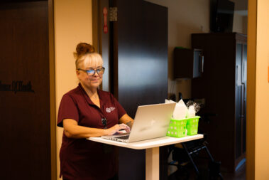 staff member using computer