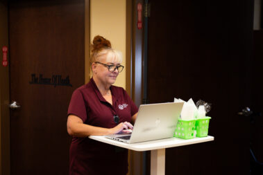 staff member using computer