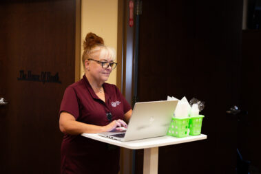 staff member using computer