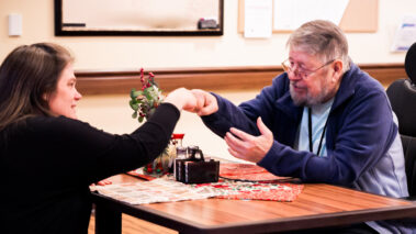 woman and man playing games